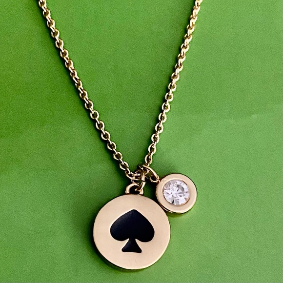 kate spade Jewelry - Kate Spade Disc Necklace With Crystal Charm